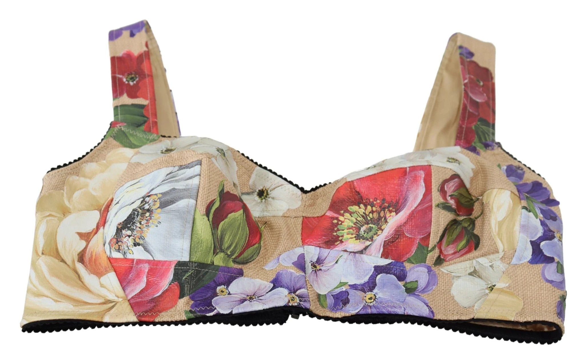Dolce & Gabbana Multicolor Floral Cropped Bustier Corset Top by Dolce & Gabbana