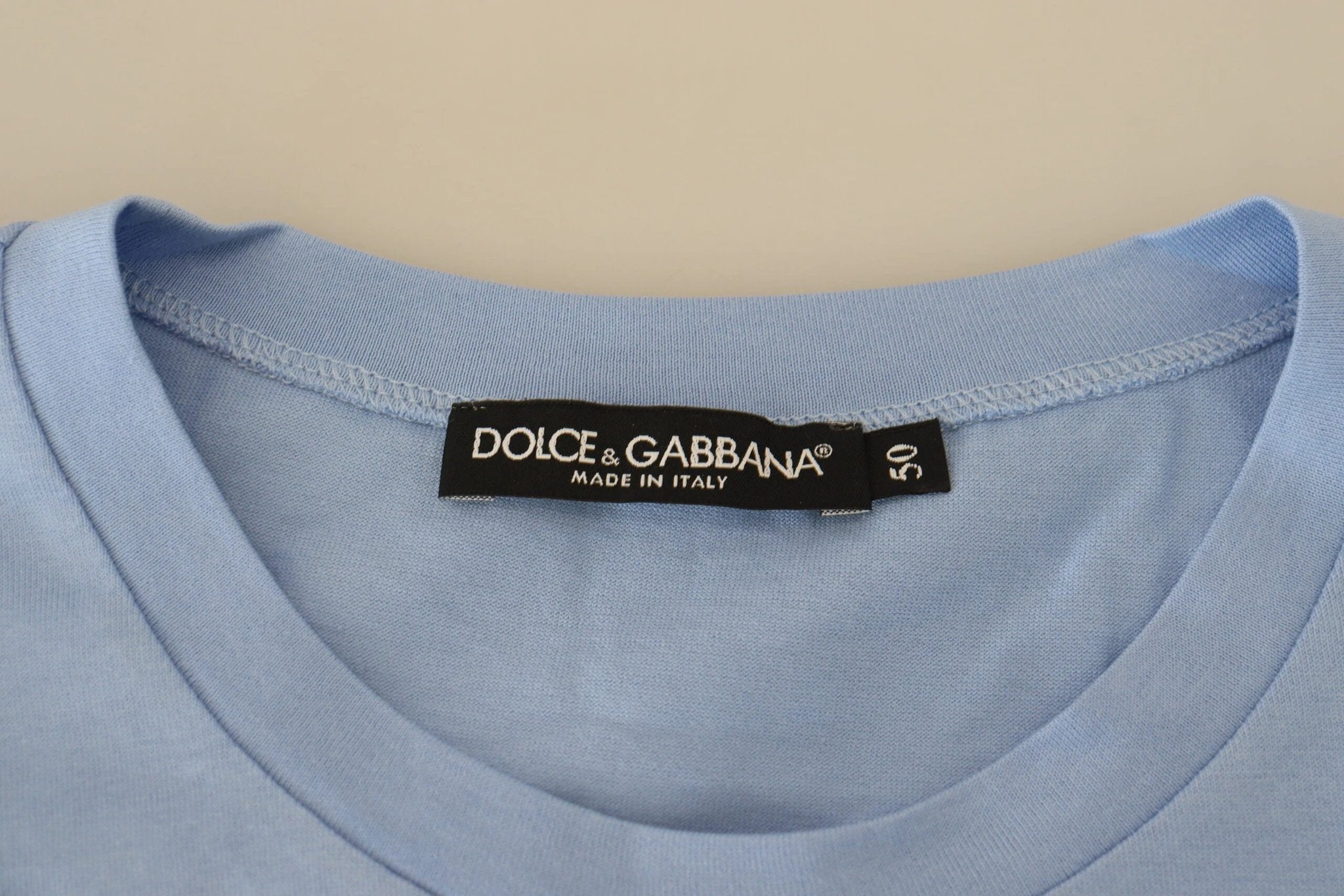 Dolce & Gabbana Light Blue Happy New Year 2017 Cotton T-shirt by Dolce & Gabbana