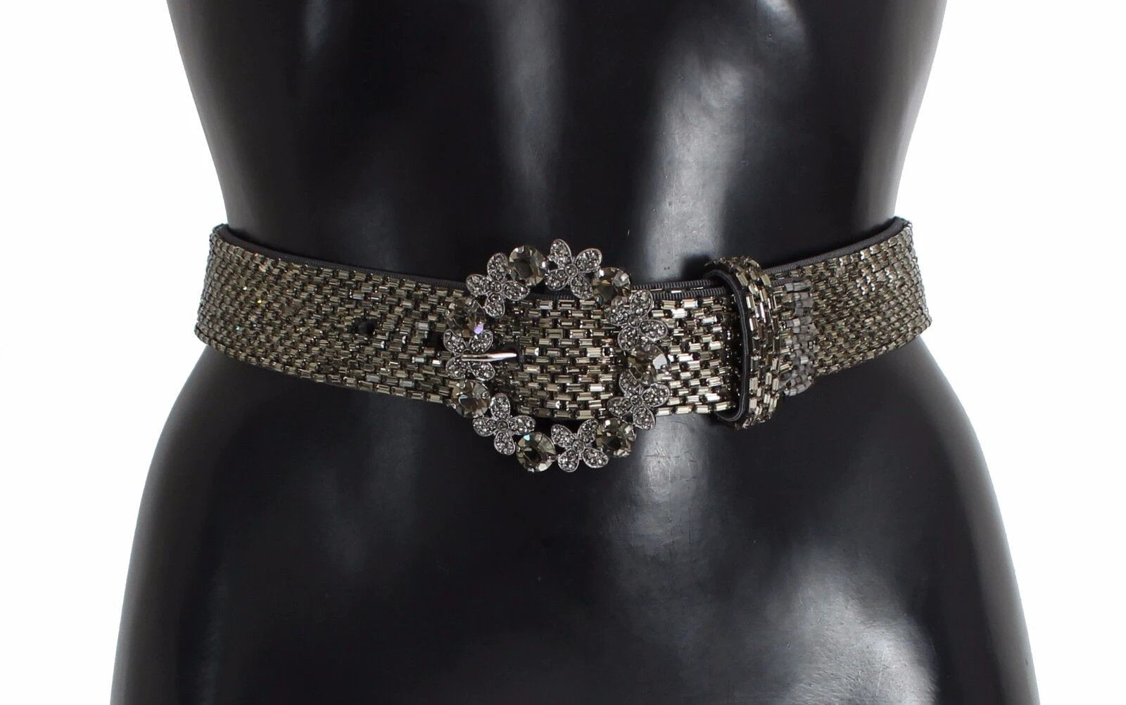 Dolce & Gabbana Multicolor Wide Crystal Buckle Sequined Belt by Dolce & Gabbana