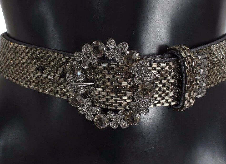 Dolce & Gabbana Multicolor Wide Crystal Buckle Sequined Belt by Dolce & Gabbana