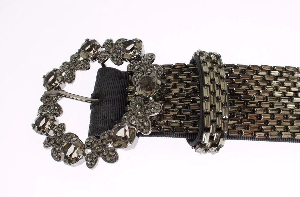 Dolce & Gabbana Multicolor Wide Crystal Buckle Sequined Belt by Dolce & Gabbana