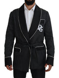 Dolce & Gabbana Black Robe Striped DG Patch Jacket Men Blazer by Dolce & Gabbana