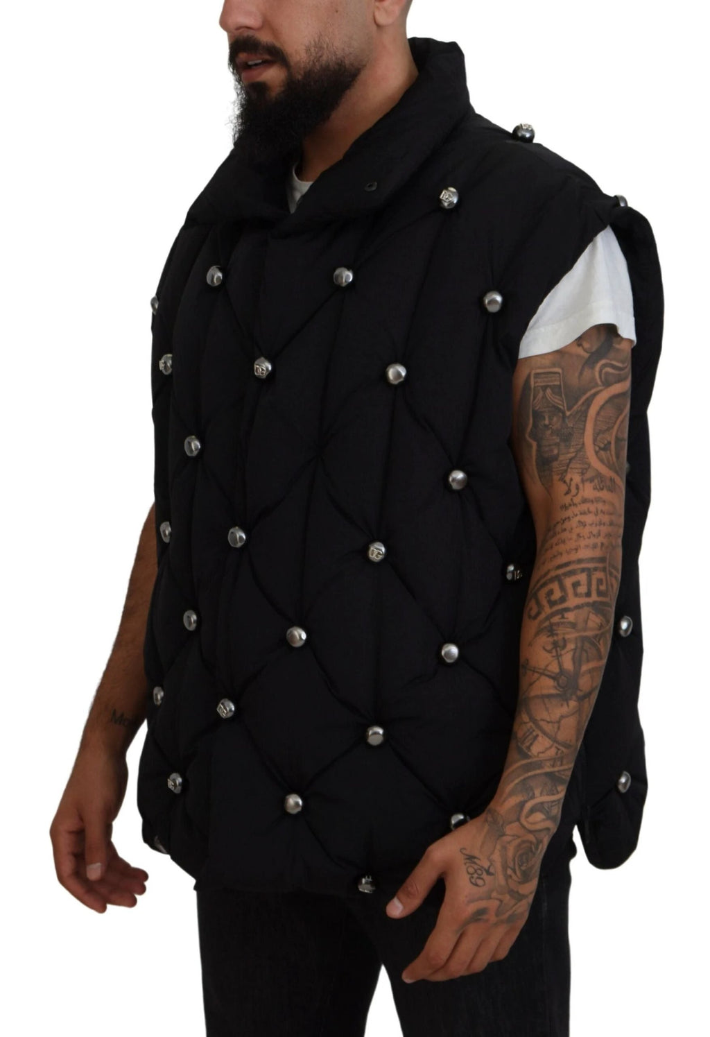 Dolce & Gabbana Black Sleeveless DG Metal Embellishment Jacket by Dolce & Gabbana