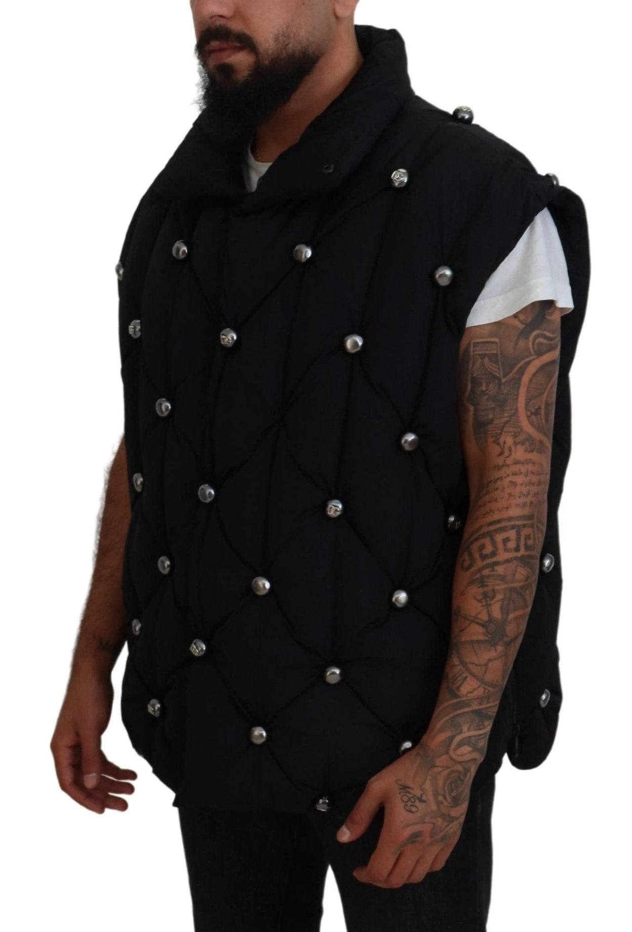 Dolce & Gabbana Black Sleeveless DG Metal Embellishment Jacket by Dolce & Gabbana