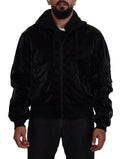 Dolce & Gabbana Black Nylon Hooded Full Zip Bomber Jacket by Dolce & Gabbana