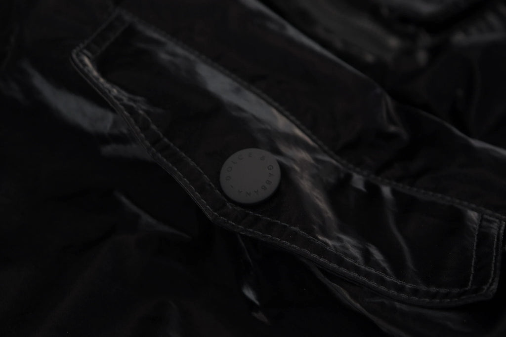 Dolce & Gabbana Black Nylon Hooded Full Zip Bomber Jacket by Dolce & Gabbana