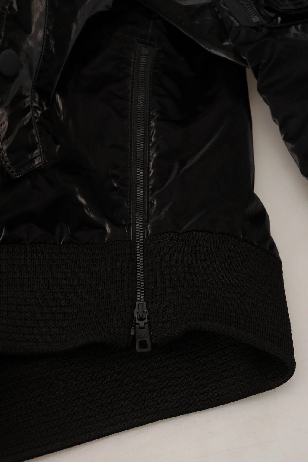 Dolce & Gabbana Black Nylon Hooded Full Zip Bomber Jacket by Dolce & Gabbana