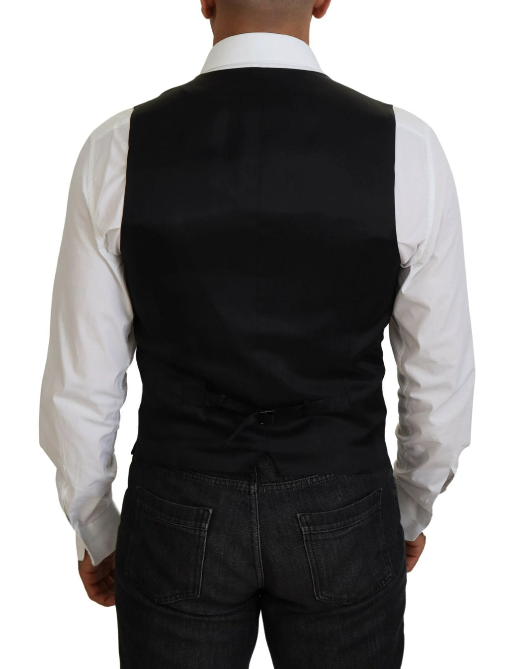 Dolce & Gabbana Black Virgin Wool Waistcoat Formal Vest by Dolce & Gabbana