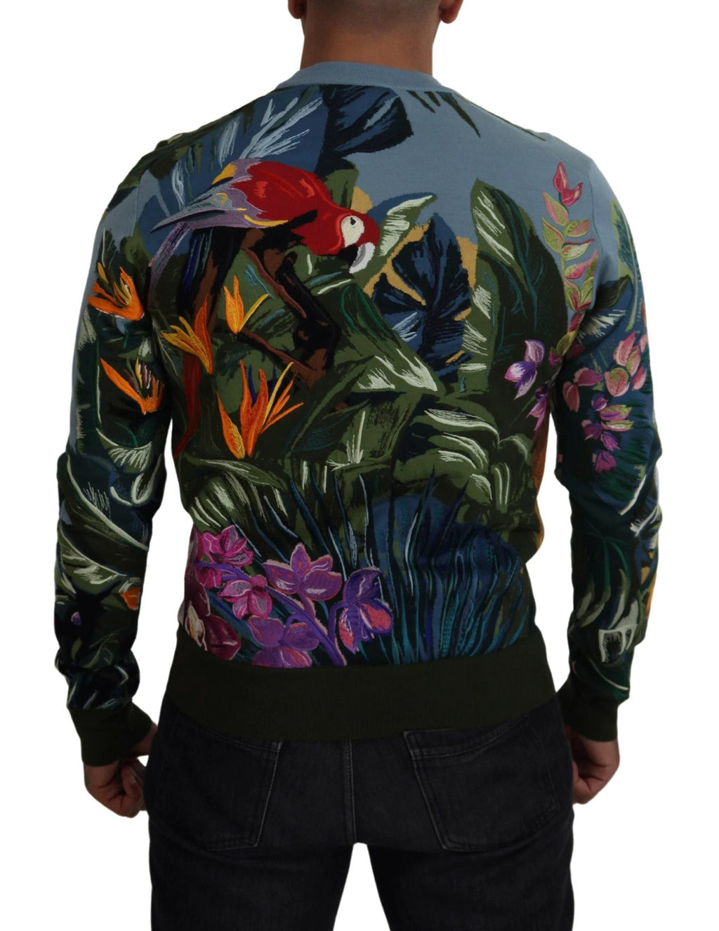 Dolce & Gabbana Multicolor Jungle Wool Pullover Logo Sweater by Dolce & Gabbana