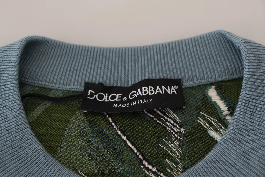 Dolce & Gabbana Multicolor Jungle Wool Pullover Logo Sweater by Dolce & Gabbana