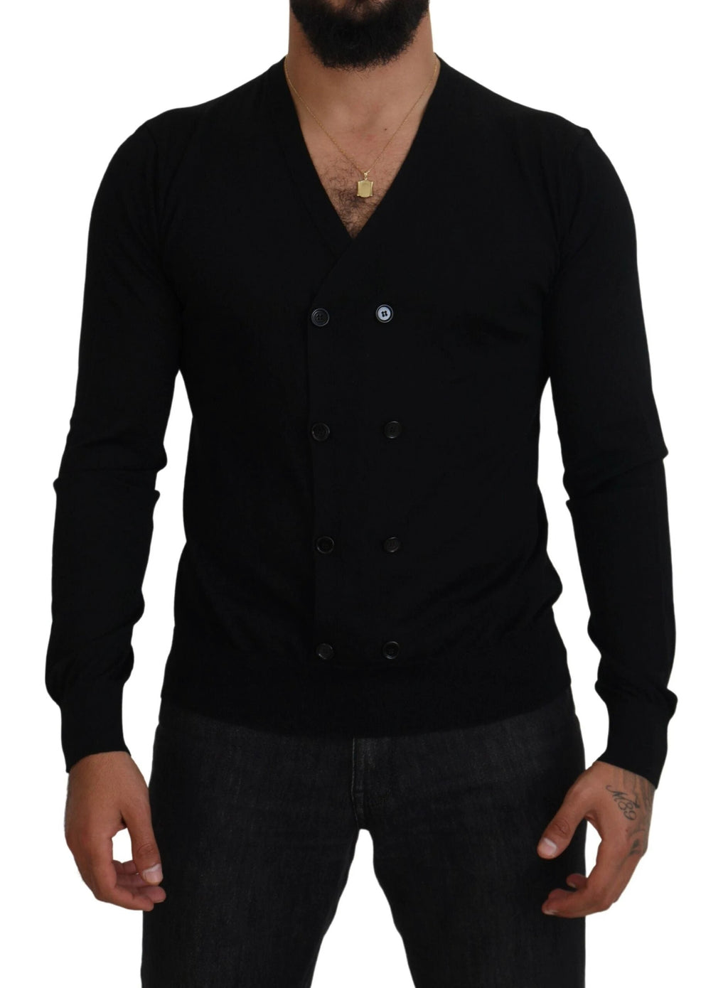 Dolce & Gabbana Black Cashmere Button Down Cardigan Sweater by Dolce & Gabbana