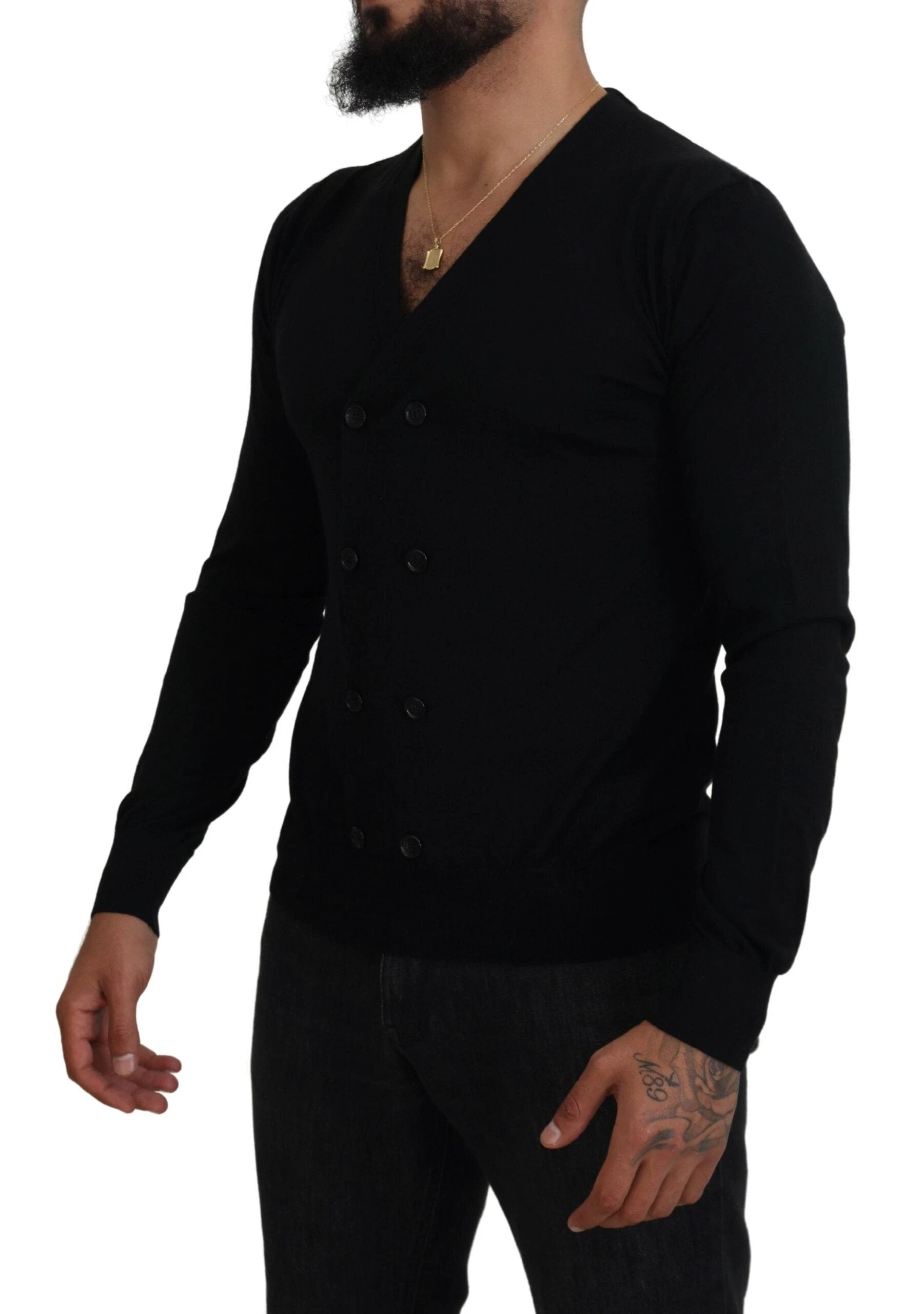 Dolce & Gabbana Black Cashmere Button Down Cardigan Sweater by Dolce & Gabbana