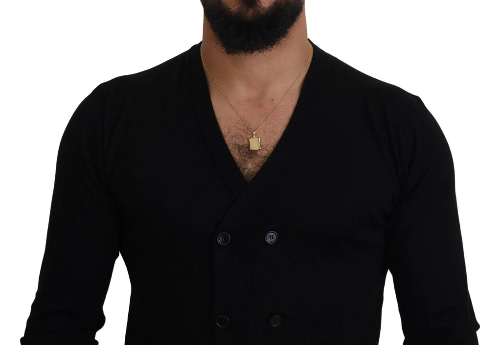 Dolce & Gabbana Black Cashmere Button Down Cardigan Sweater by Dolce & Gabbana