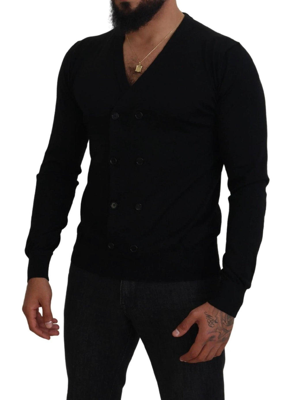 Dolce & Gabbana Black Cashmere Button Down Cardigan Sweater by Dolce & Gabbana