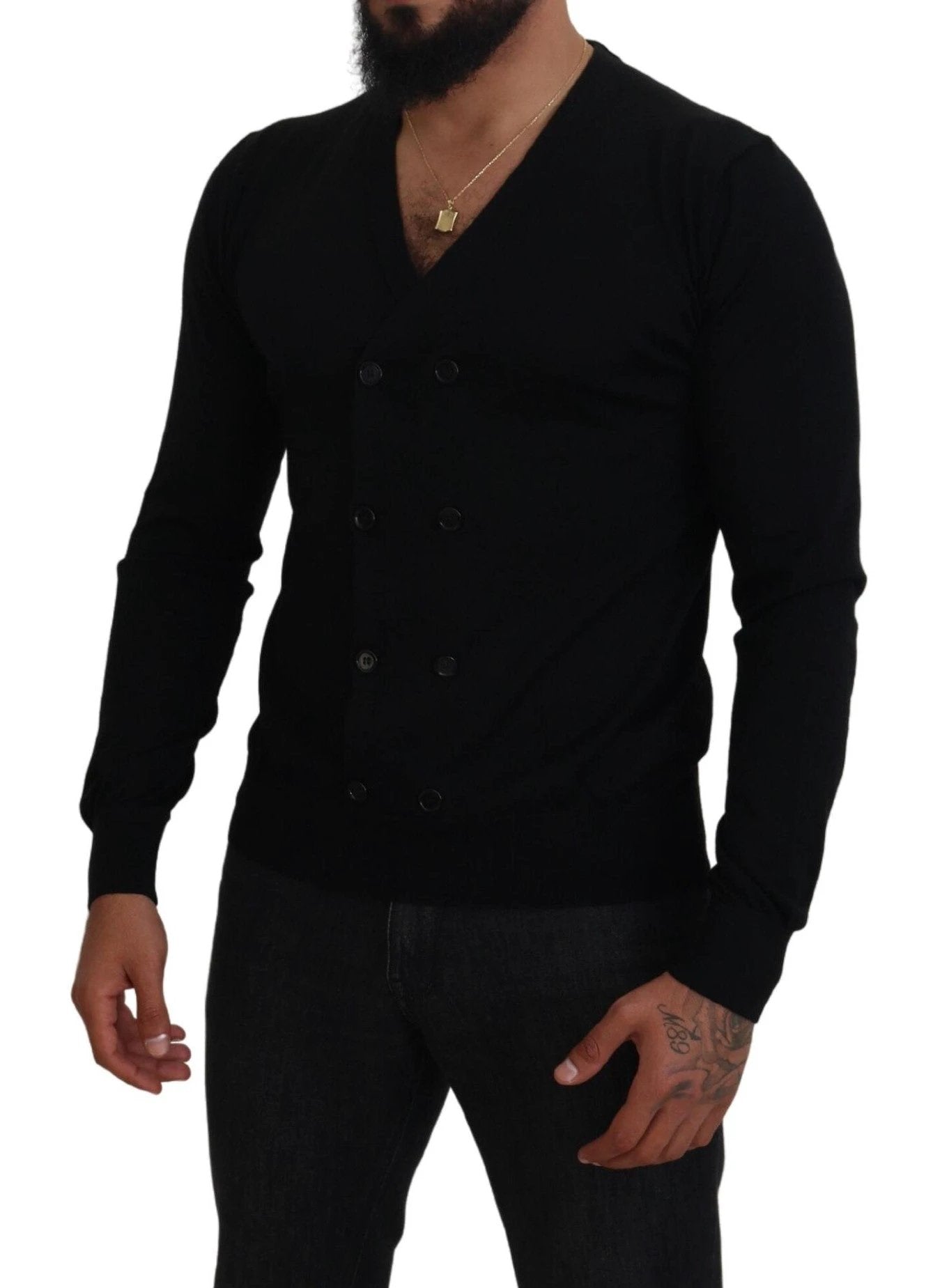 Dolce & Gabbana Black Cashmere Button Down Cardigan Sweater by Dolce & Gabbana