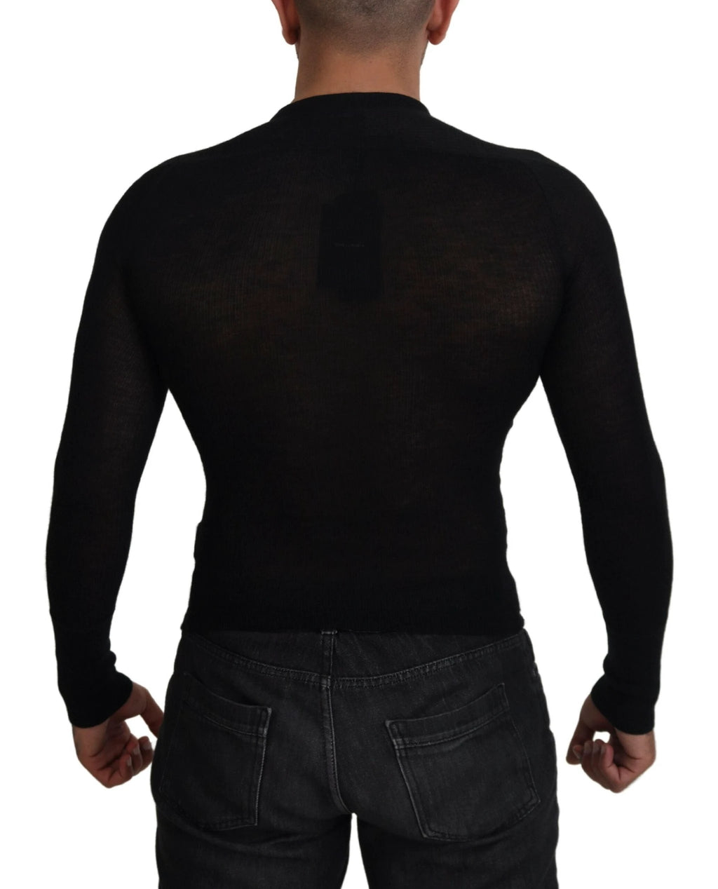 Dolce & Gabbana Black Cashmere Button Pullover Sweater by Dolce & Gabbana