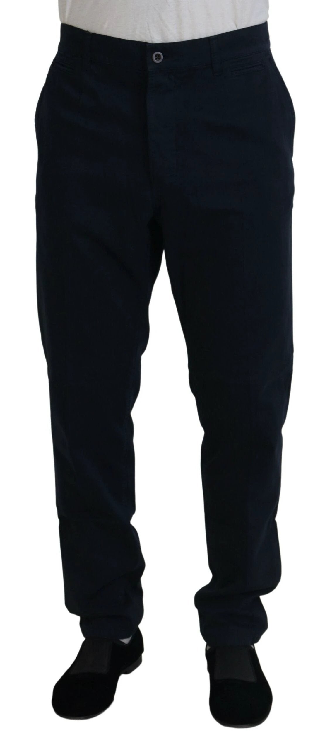 Dolce & Gabbana Blue Cotton Dress Formal Men Pants by Dolce & Gabbana
