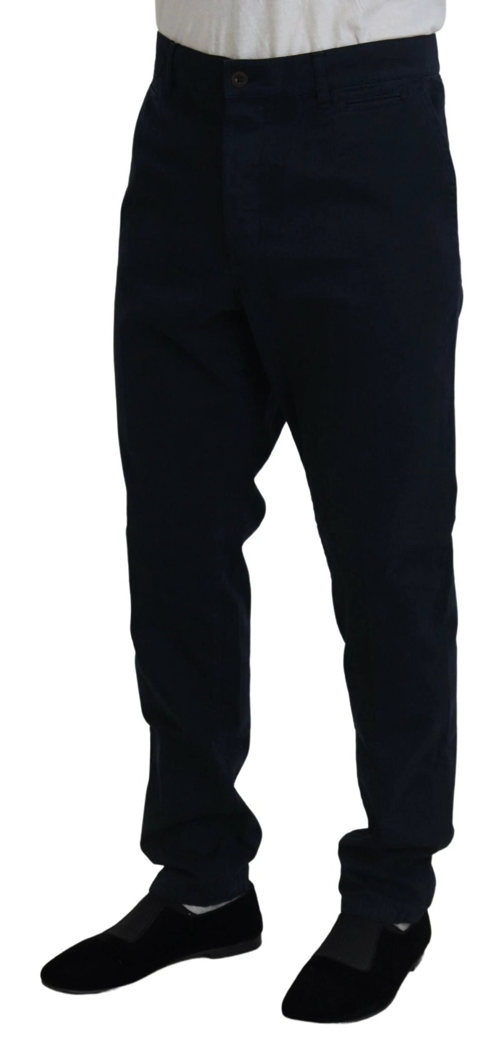 Dolce & Gabbana Blue Cotton Dress Formal Men Pants by Dolce & Gabbana