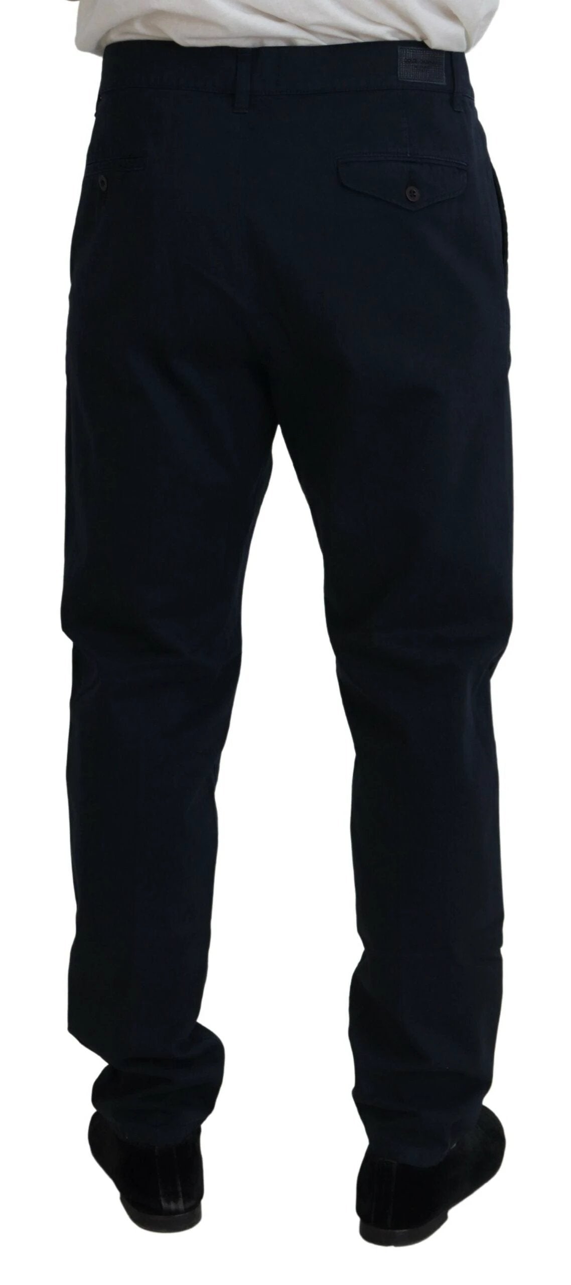 Dolce & Gabbana Blue Cotton Dress Formal Men Pants by Dolce & Gabbana