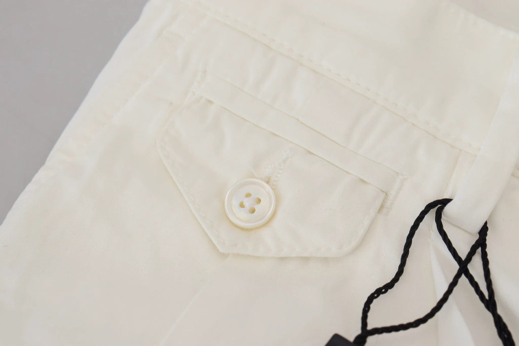 Dolce & Gabbana White Cotton Skinny Chino Pants by Dolce & Gabbana