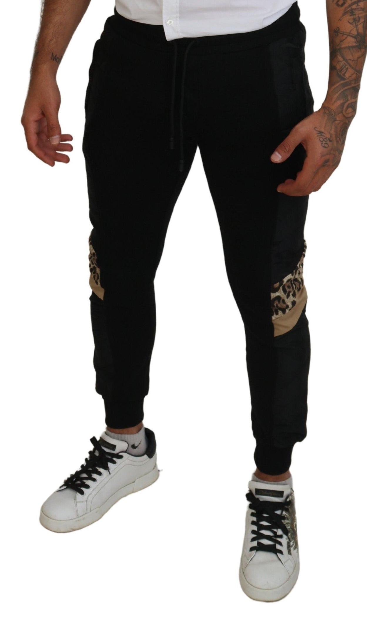 Dolce & Gabbana Black Polyester Skinny Jogger Men Pants by Dolce & Gabbana