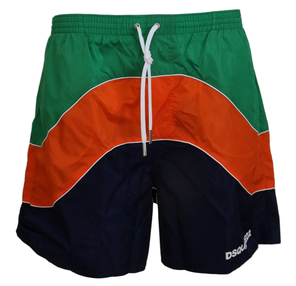 Dsquared² Multicolor Logo Print Men Beachwear Swimwear Short by Dsquared²