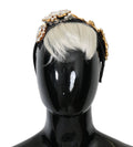 Dolce & Gabbana Black Crystal White Hair Parrucchiera Headband Diadem by Dolce & Gabbana