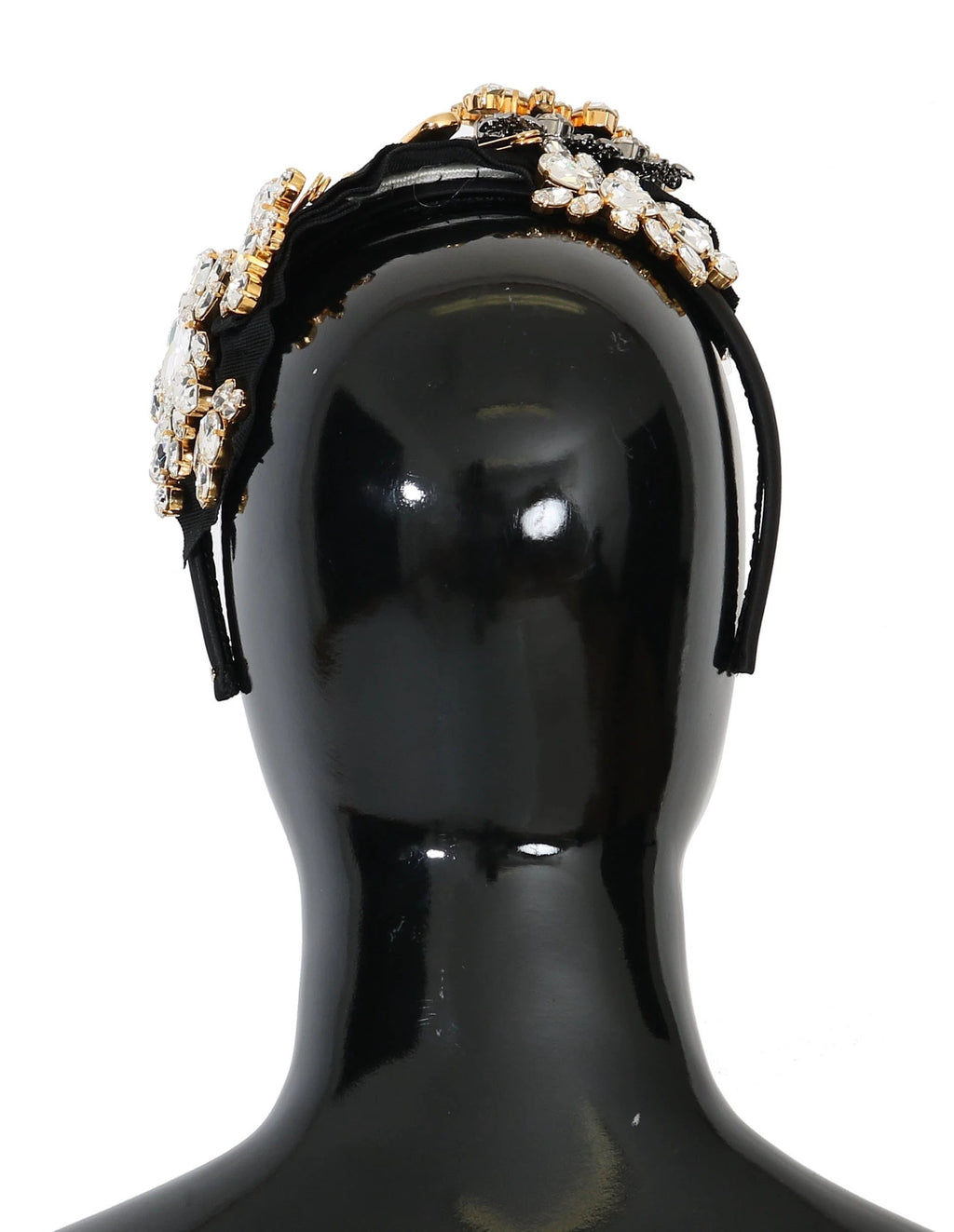 Dolce & Gabbana Black Crystal White Hair Parrucchiera Headband Diadem by Dolce & Gabbana