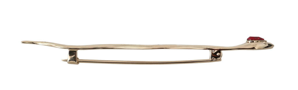 Dolce & Gabbana Silver Brass Crystal Spilla Serpente Brooch Pin by Dolce & Gabbana