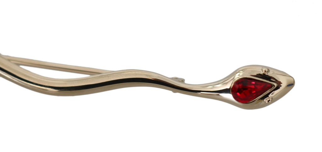 Dolce & Gabbana Silver Brass Crystal Spilla Serpente Brooch Pin by Dolce & Gabbana
