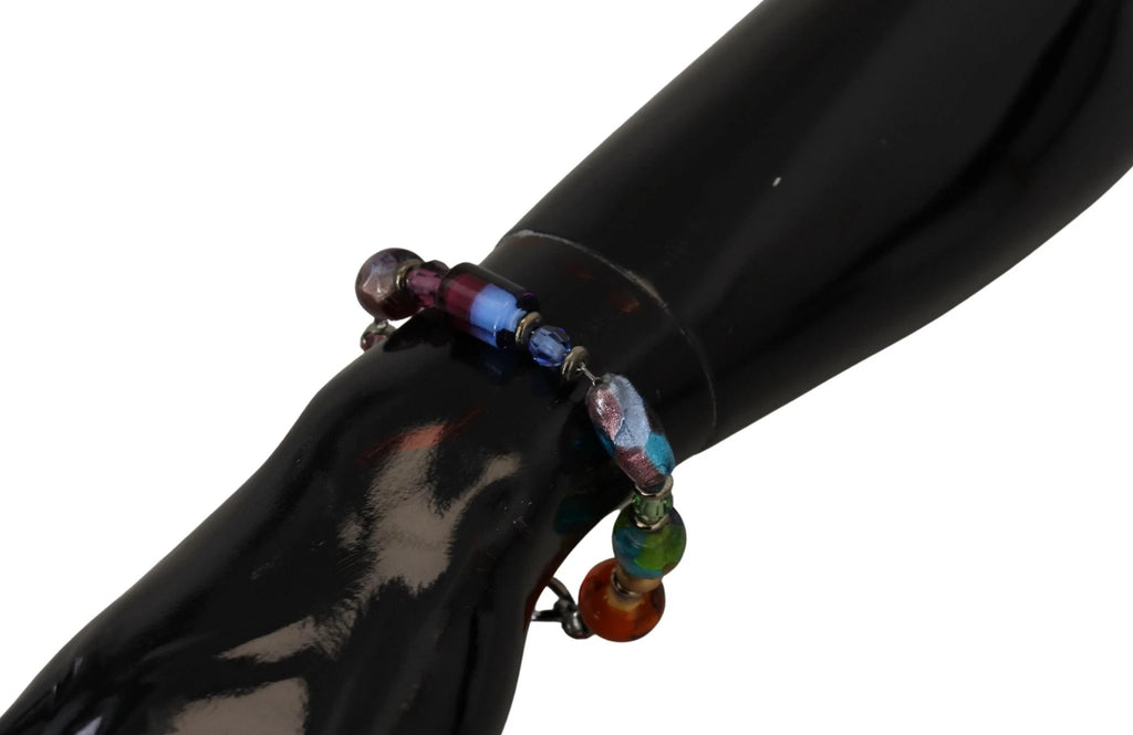 Dolce & Gabbana multicolor Silver Chain Brass Beaded Lobster Clasp Bracelet by Dolce & Gabbana