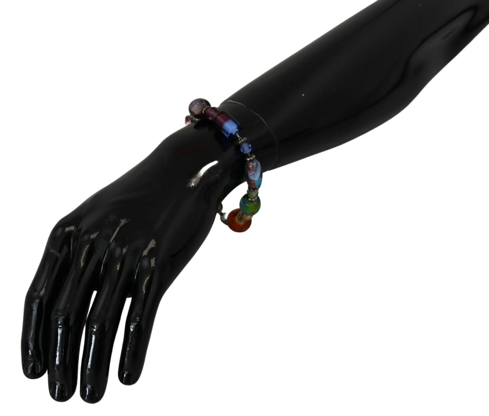 Dolce & Gabbana multicolor Silver Chain Brass Beaded Lobster Clasp Bracelet by Dolce & Gabbana