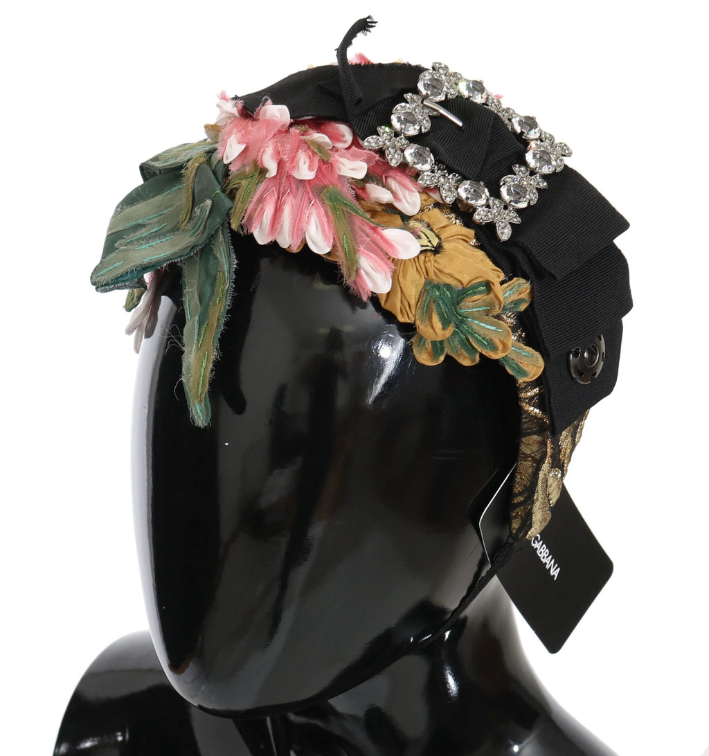 Dolce & Gabbana Multicolor Tiara Floral Crystal Bow Diadem Headband by Dolce & Gabbana