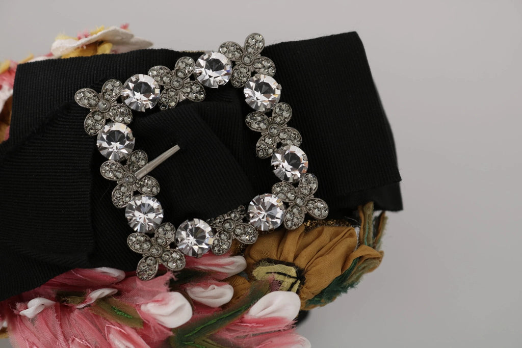 Dolce & Gabbana Multicolor Tiara Floral Crystal Bow Diadem Headband by Dolce & Gabbana