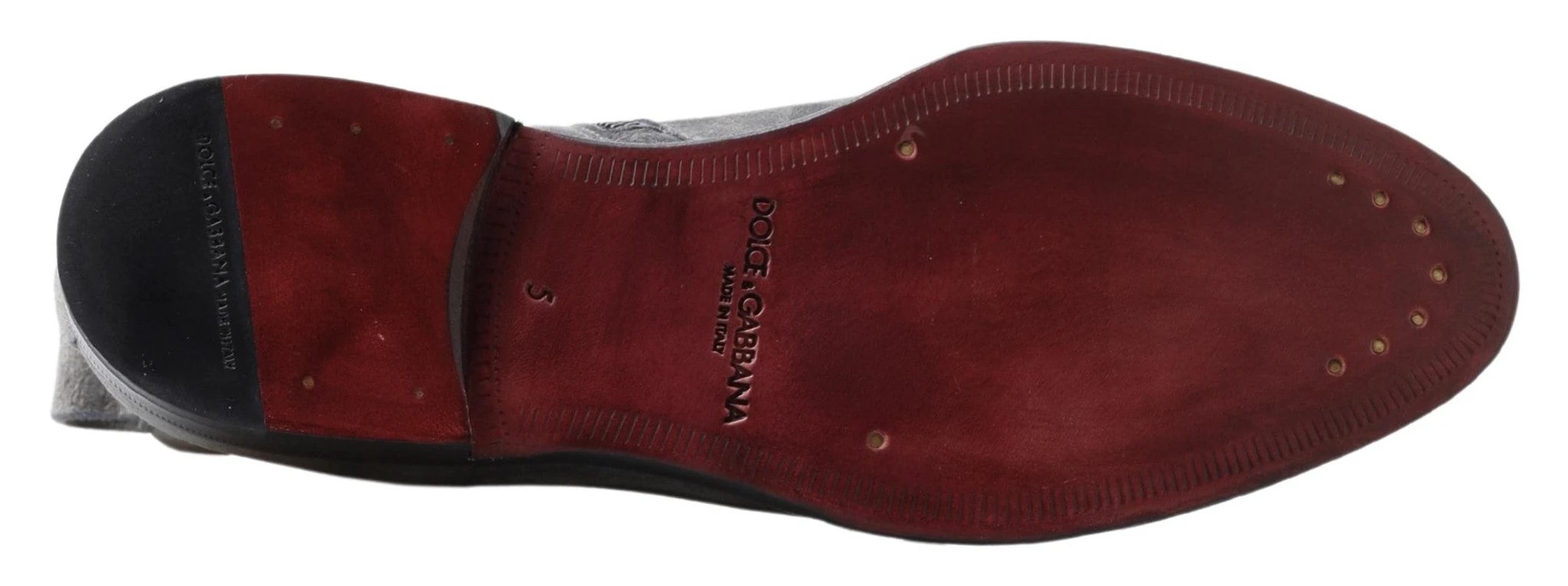 Dolce & Gabbana Gray Leather Men Ankle Boots Shoes by Dolce & Gabbana