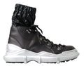 Dolce & Gabbana Black Nylon Galileo High Top Sneakers Shoes by Dolce & Gabbana