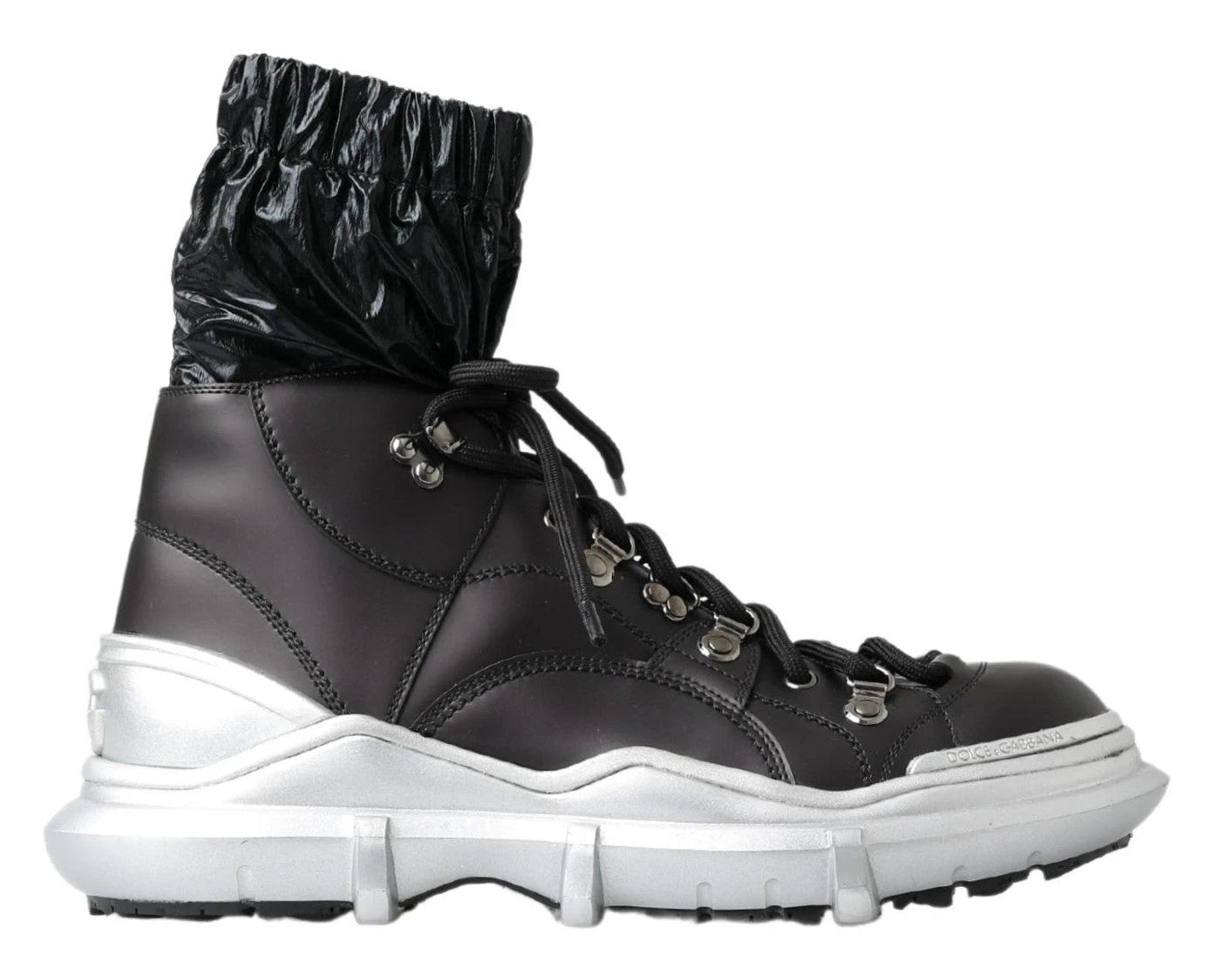 Dolce & Gabbana Black Nylon Galileo High Top Sneakers Shoes by Dolce & Gabbana