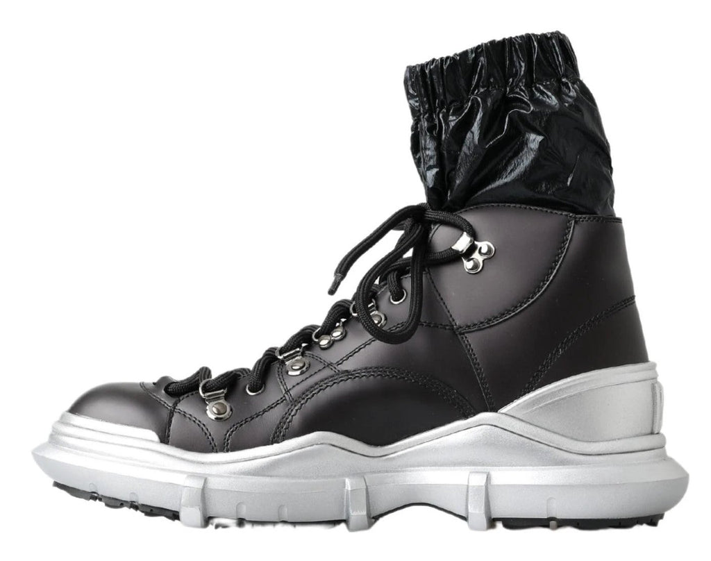 Dolce & Gabbana Black Nylon Galileo High Top Sneakers Shoes by Dolce & Gabbana