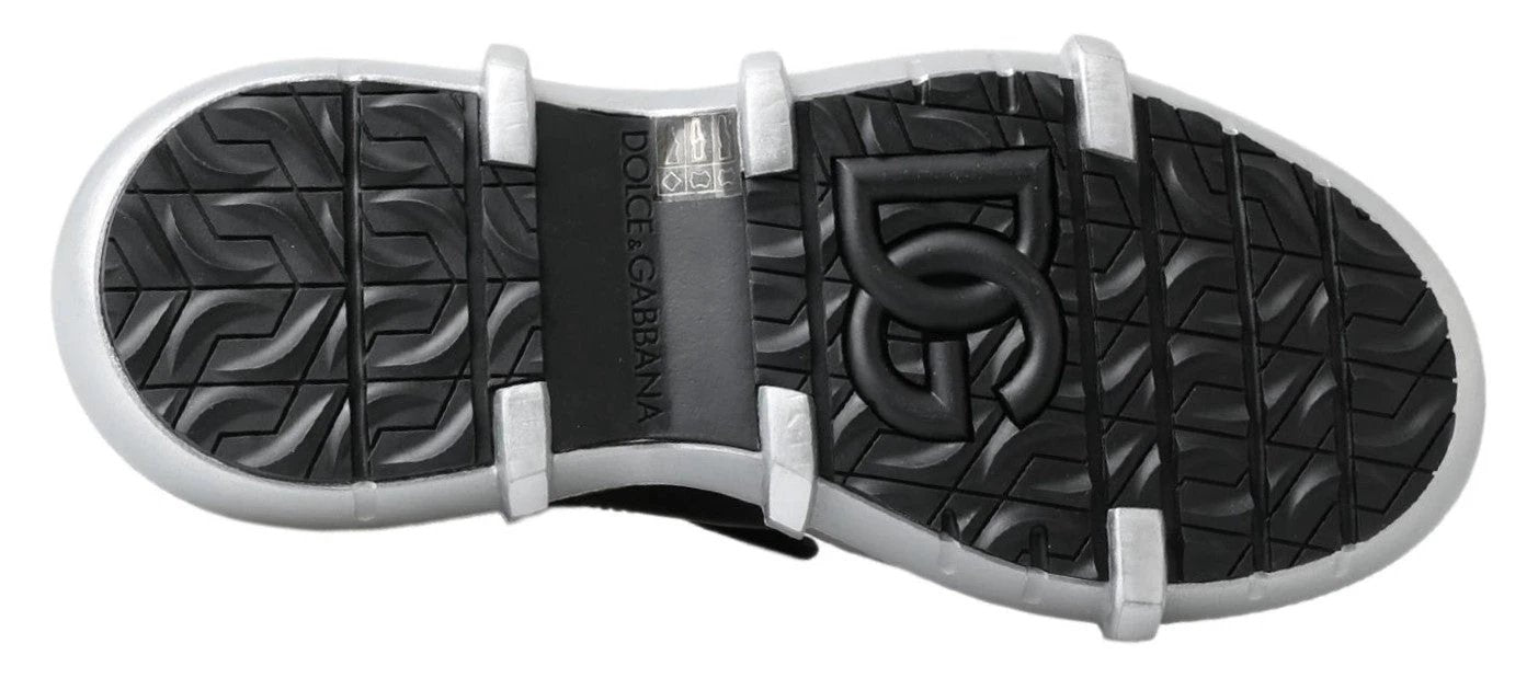 Dolce & Gabbana Black Nylon Galileo High Top Sneakers Shoes by Dolce & Gabbana