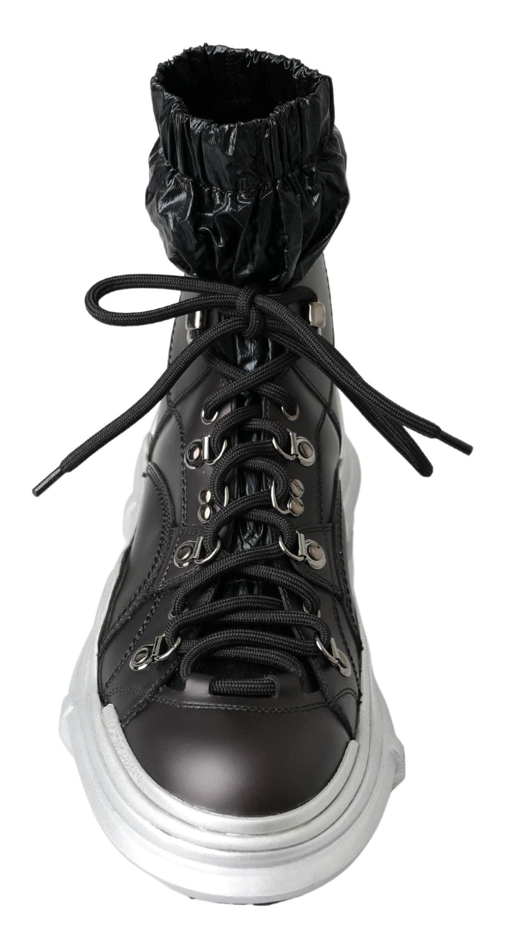 Dolce & Gabbana Black Nylon Galileo High Top Sneakers Shoes by Dolce & Gabbana