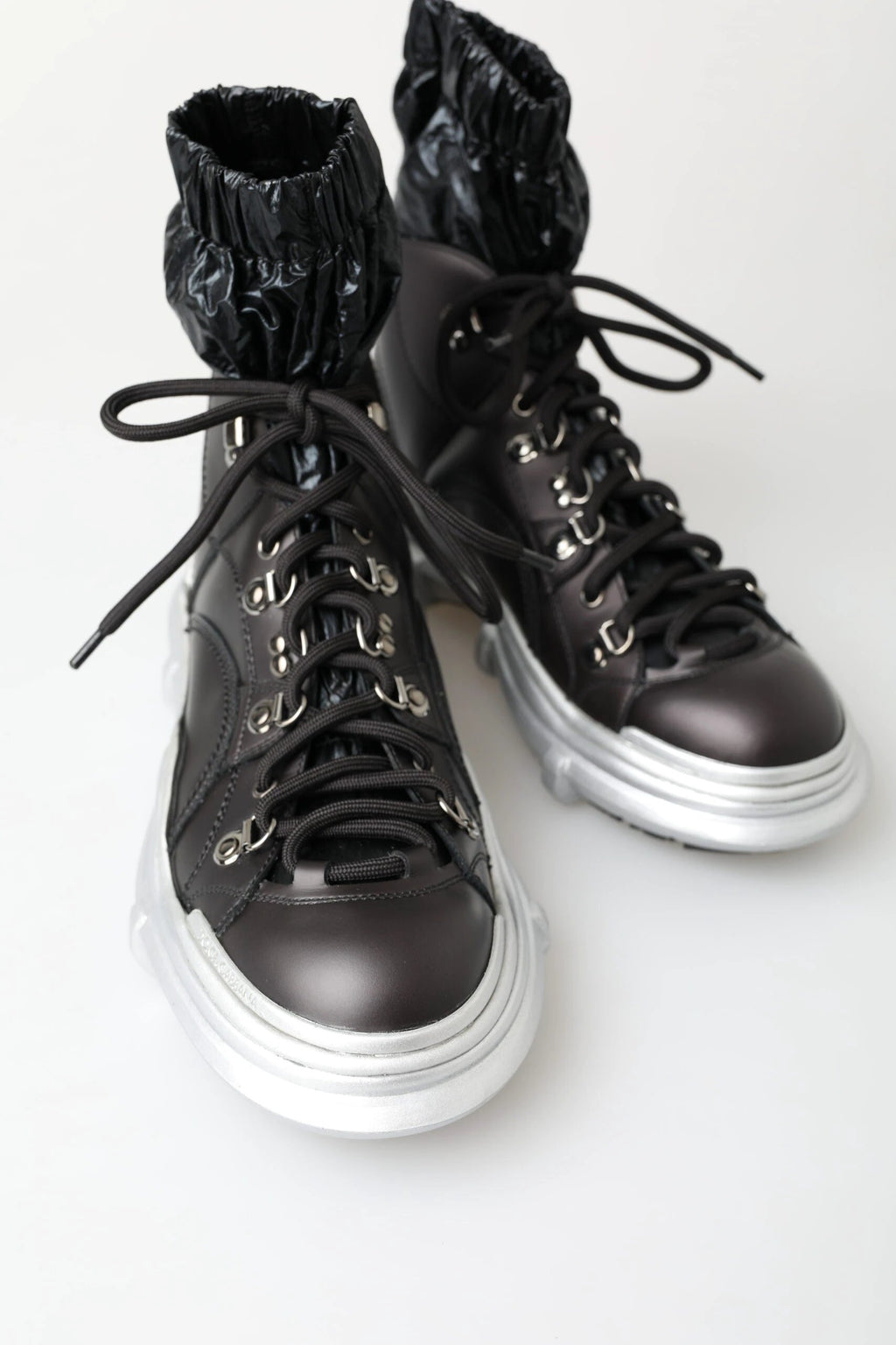 Dolce & Gabbana Black Nylon Galileo High Top Sneakers Shoes by Dolce & Gabbana