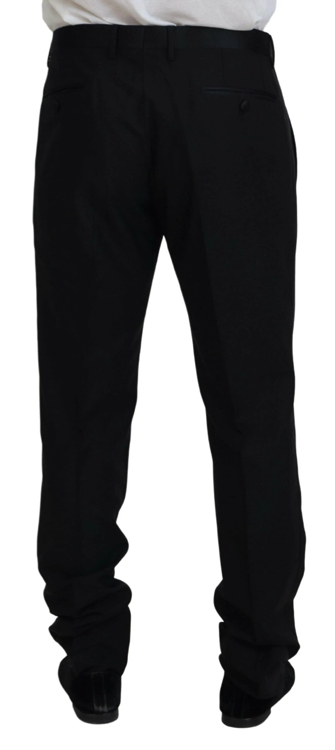 Dolce & Gabbana Black Dress Wool Silk Trouser Pants by Dolce & Gabbana