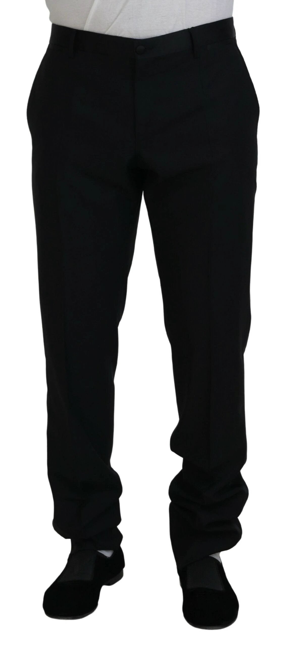 Dolce & Gabbana Black Dress Wool Silk Trouser Pants by Dolce & Gabbana