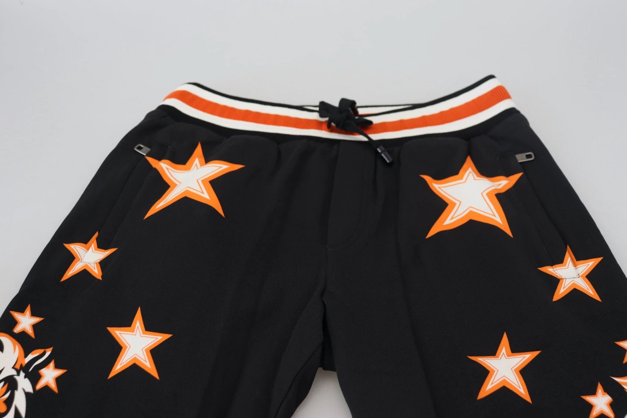 Dolce & Gabbana Black Orange Star Trousers Sport Pants by Dolce & Gabbana
