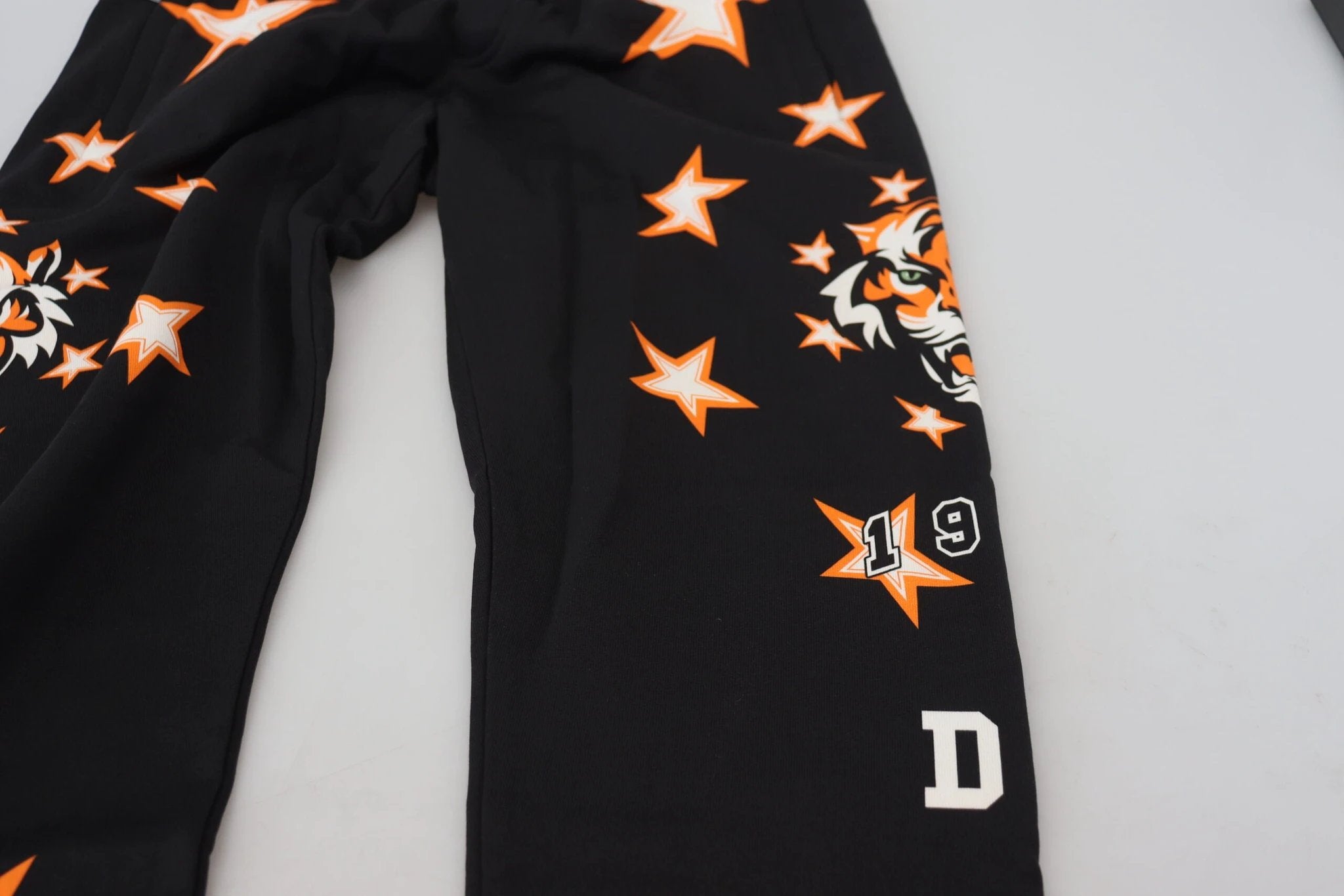 Dolce & Gabbana Black Orange Star Trousers Sport Pants by Dolce & Gabbana