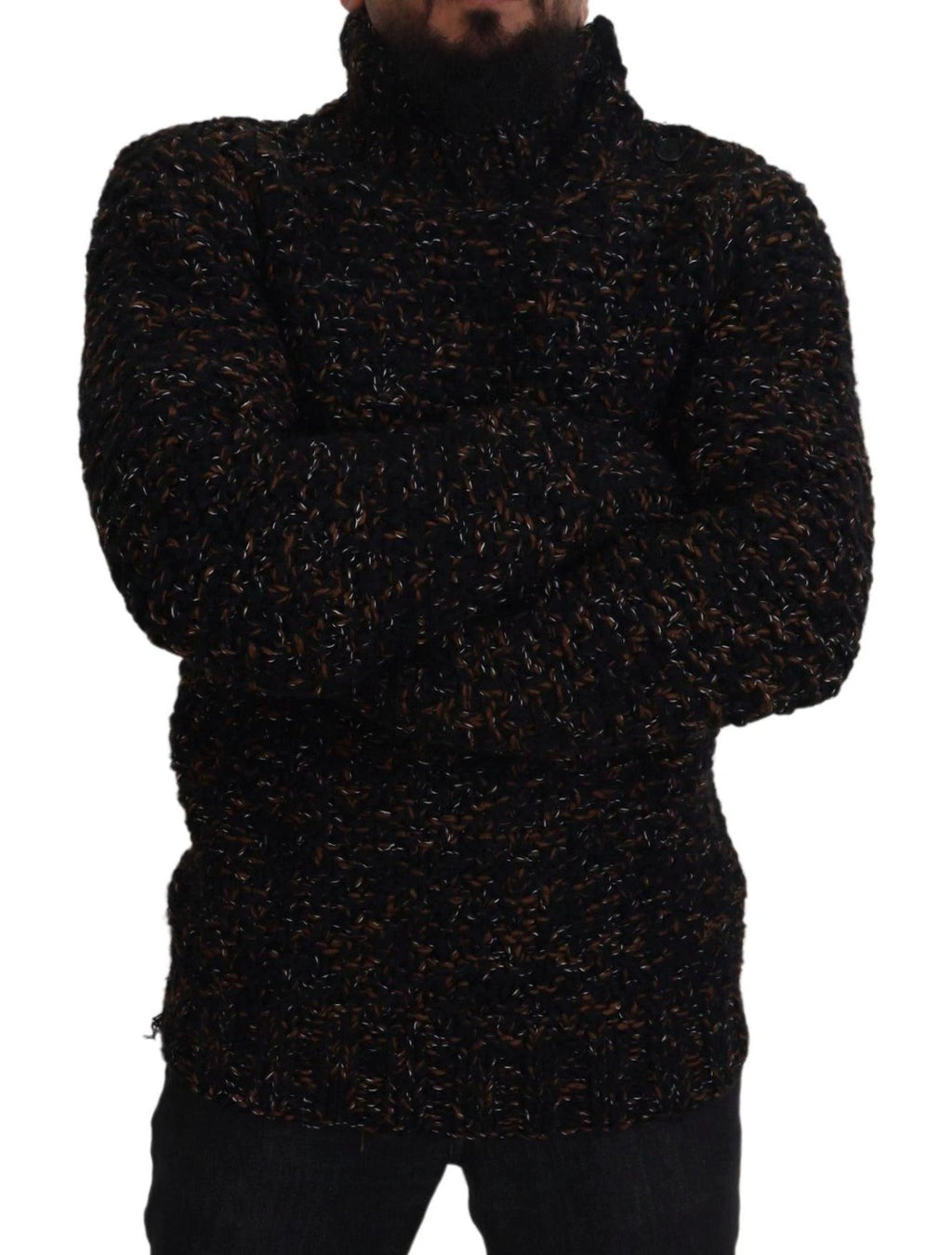 Dolce & Gabbana Brown Fatto A Mano Turtleneck Pullover Sweater by Dolce & Gabbana