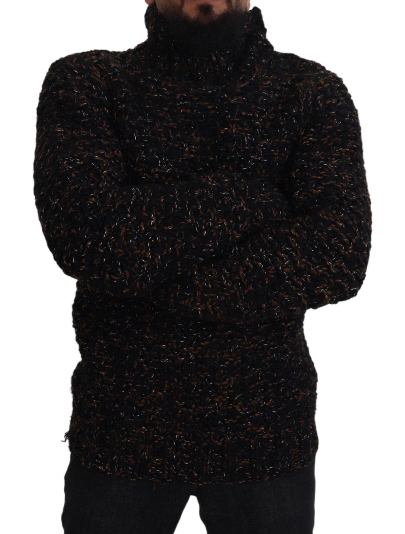 Dolce & Gabbana Brown Fatto A Mano Turtleneck Pullover Sweater by Dolce & Gabbana