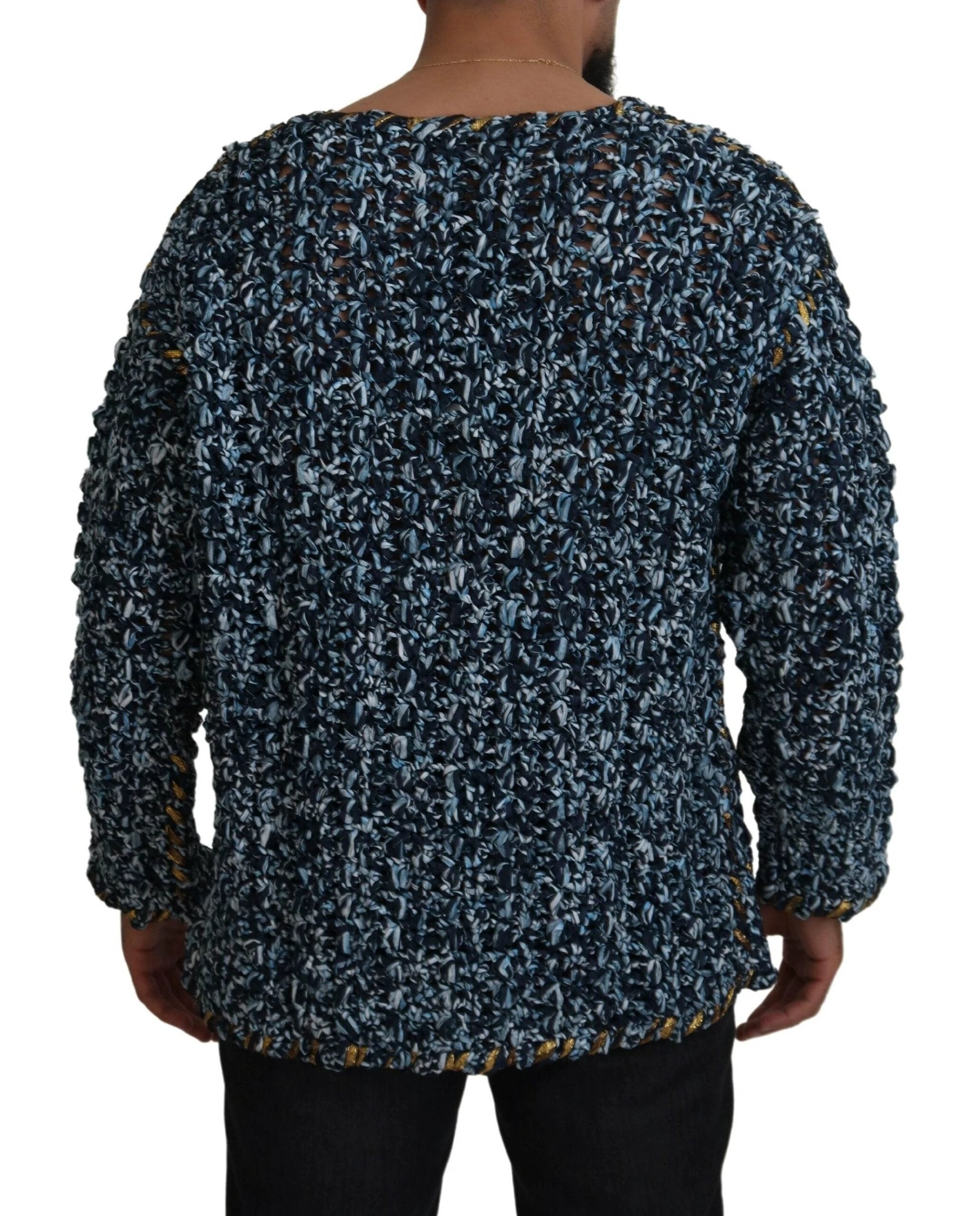 Dolce & Gabbana Blue Button Cardigan Fatto A Mano Sweater by Dolce & Gabbana