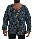 Dolce & Gabbana Blue Button Cardigan Fatto A Mano Sweater by Dolce & Gabbana