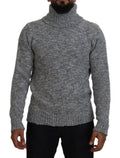 Dolce & Gabbana Gray Wool Knit Turtleneck Pullover Sweater by Dolce & Gabbana